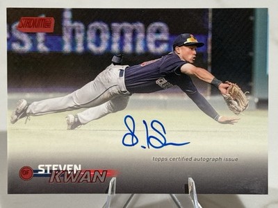 2023 Topps Stadium Club /50 Steven Kwan Red Auto #SCBA-SK Guardians