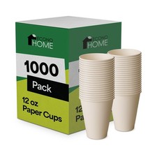EconoHome 12 oz 1000 Pack Disposable Coffee Paper Cups - Paper Cups for Hot a...