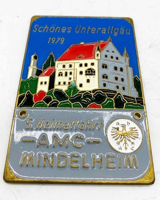 Plakette schönes Unterallgäu 1979 - 5. Heimatfahrt AMC Mindelheim ADAC