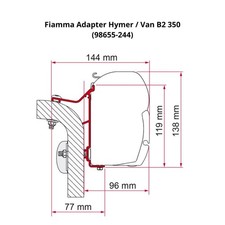 Fiamma Hymer Adapter Bracket B Klasse 350 Motorhome Awning Mounting  F45