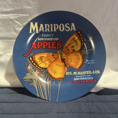 Oneida Vintage Label Collection  Mariposa Fancy Apples Moths  Salad Plate Sz 8 