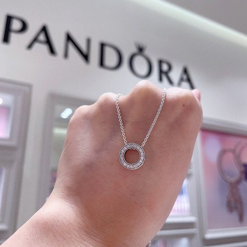 Circle Collier Necklace #397436CZ 45 cm 