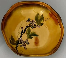 Clay Art Rustic Vines Hand Painted StoneLite Pasta Bowl Excellent Used Condition