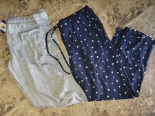 Womens Lucky Brand Set of 2 Lounge Pant Pajamas Blue Star Gray Small S