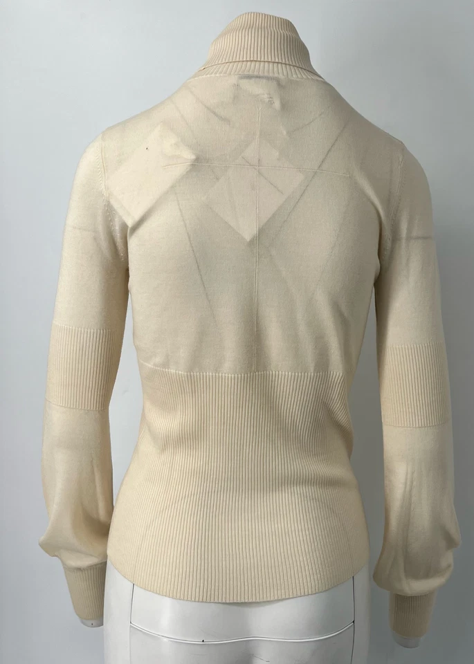 Suéter Givenchy Off-White Acanalado Cuello Alto Talla S Nuevo con Etiquetas Foto 3 de 4