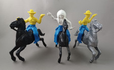 Lido 3" Mounted Cowboy  Indian with Horses Western Playset Figures Lot of 6