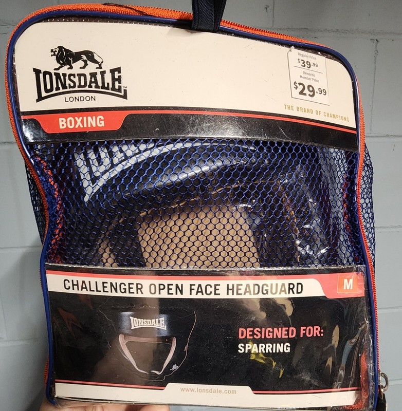 Lonsdale London Boxing Challenger Open Face Headguard  Blue Medium Sparring 