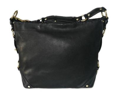 Nice Coach Black Leather LG Carly Brass Hardware Hobo Shoulder Bag