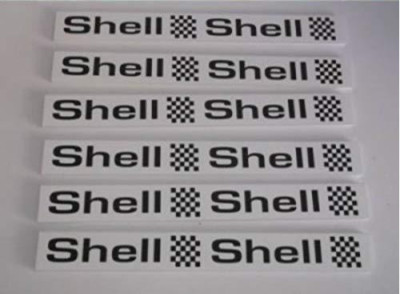 Greenhills Slotcar Pit Wall weiß - Shell x 6 Maßstab 1:32 - brandneu - MACC217