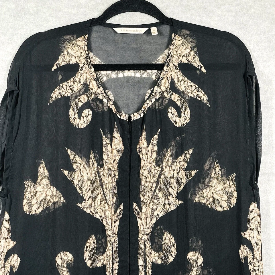 Plumero de gasa transparente Soft Surroundings talla M arte fluido para usar encubrimiento elegante Foto 3 de 4