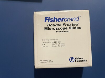  1 BOX FISHERBRAND DOUBLE FROSTED MICROSCOPE SLIDES SIZE 25X75X1.0mm 