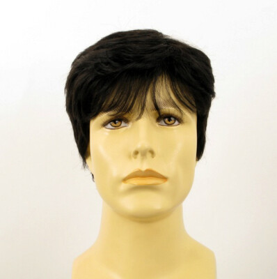 Perruque Courte Pour Hommes Cheveux Naturels Noirs - Style James 1B - Bonnet Moyen Avec Boucles