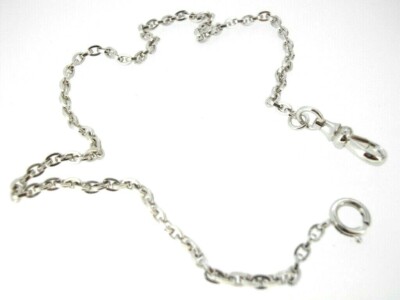 Waldemar Chain Anson Sterling Silver Cable links Swivel Spring Ring 13 inches