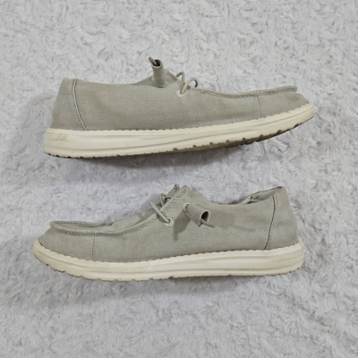Hey Dude womens size 7 Wendy chambray light gray shoes slip  display picture 2