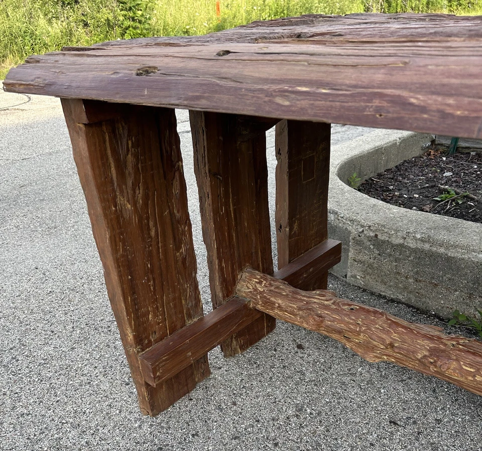 "Mesa rústica de exterior Driftwood 71"" X 31""" Foto 3 de 4