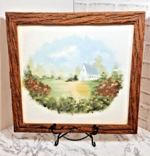 Live Edge Oil Painting Country Church Farmhouse Frame Christian Artwork