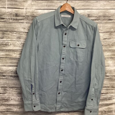Outerknown Blanket Shirt Mens Small Gray Rambler Shacket Long Sleeve Button Up
