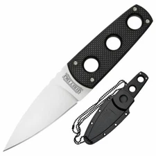 Cold Steel 11SDT Secret Edge Neck Knife 3-1/2" Plain Edge Blade Kraton Handle