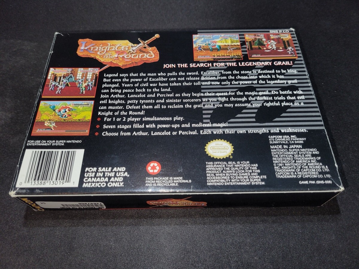Knights of the Round Authentic Super Nintendo SNES EXMT cond