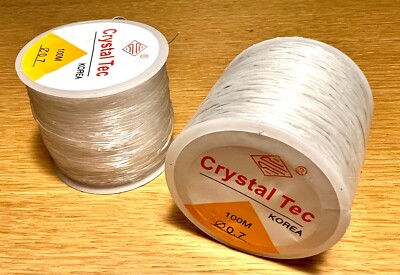 100 mtr elastisches 0,7mm Nylon Nylonschnur TRANSPARENT Schmuckschnur Nylonband