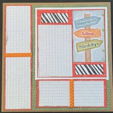 12X12 ZOO, SAFARI, WILD CHILD, BABY - TEEN PREMADE SCRAPBOOK PAGE - TONYA 4483