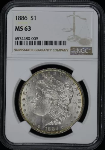 1886 Morgan Dollar S$1 NGC MS63