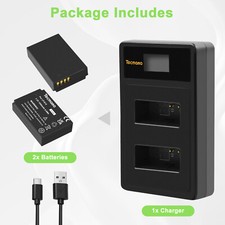 2x LP-E12 Battery & Charger for Canon EOS 100D M10 M50 Rebel SL1 PowerShot SX70