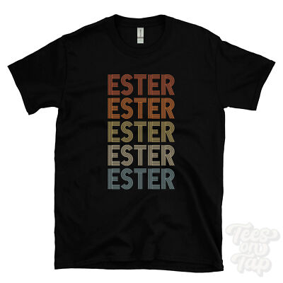 ESTER REPEATED RETRO STYLE T-SHIRT mens & womens novelty cool name gift