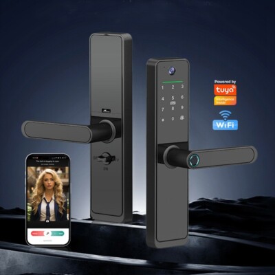 Fingerprint Smart Door Lock with Camera Mobile App Unloking with Door Bell