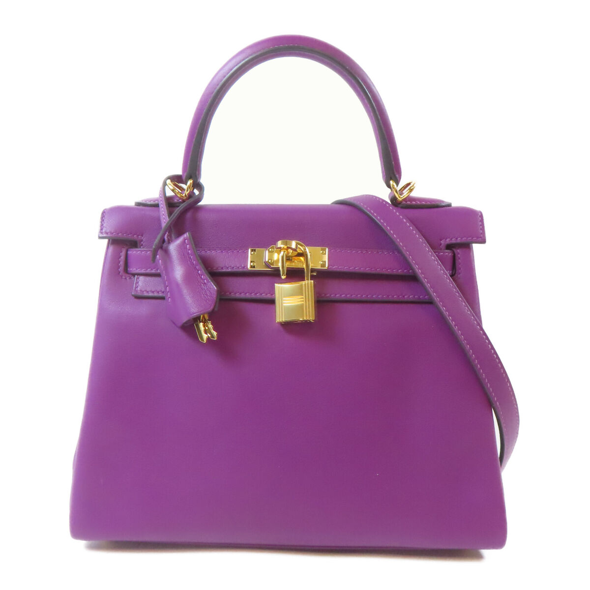 HERMES GHW Kelly 25 2 Way Shoulder Bag Handbag Veau Swift HERMES GHW Kelly 25 2 Way Shoulder Bag Handbag Veau Swift