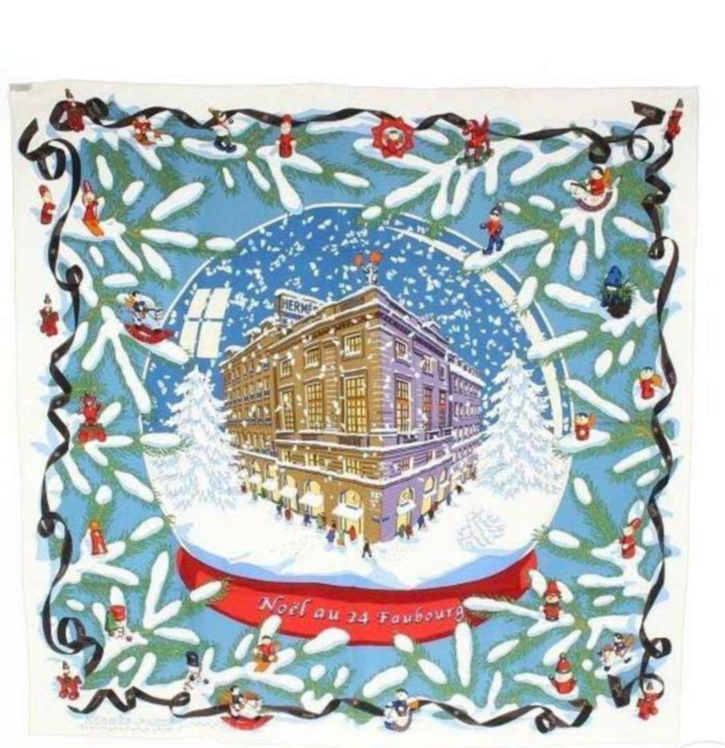 Authentic RARE Hermès Hermes Noel au 24 Faubourg silk scarf Authentic RARE Hermès Hermes Noel au 24 Faubourg silk scarf