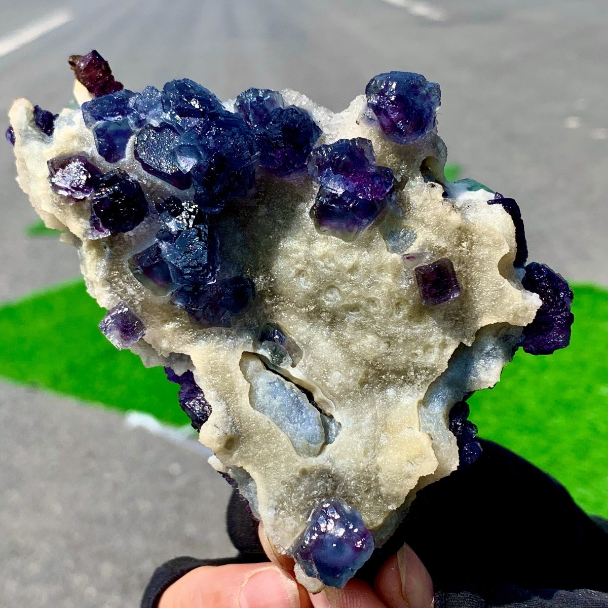 フローライト　234g 247G Natural Fluorite Purple-Blue dual color crystal mineral