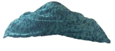 Adini Velour Teal/Blue with Blue Leaf Printed Scarf