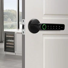 Electronic Handle Smart Door Knob Fingerprint Biometric Digital Code Door Lock