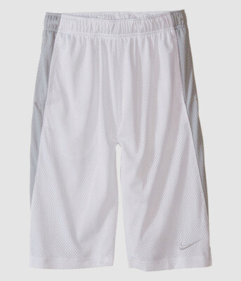 $47 Nike Kids Boy's White Stretch Elastic Waist Sports Basketball Shorts Size XS