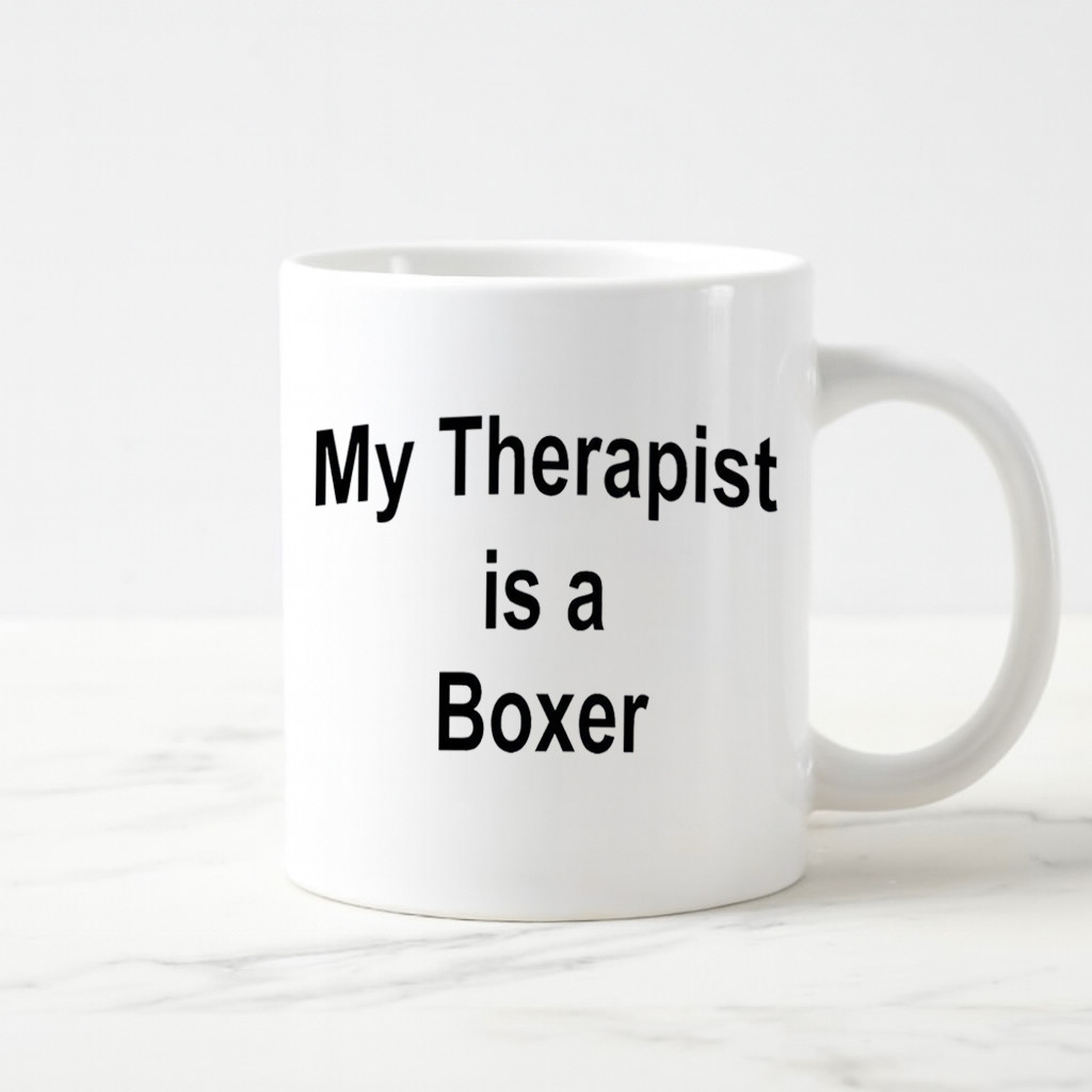 My Therapist Is a Boxer Coffee Mug Warm Emotional Dog Love Quote Perfect Gift