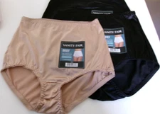 Three Vanity Fair Second skin shaping Brief size 7 Black and beige Style 40301