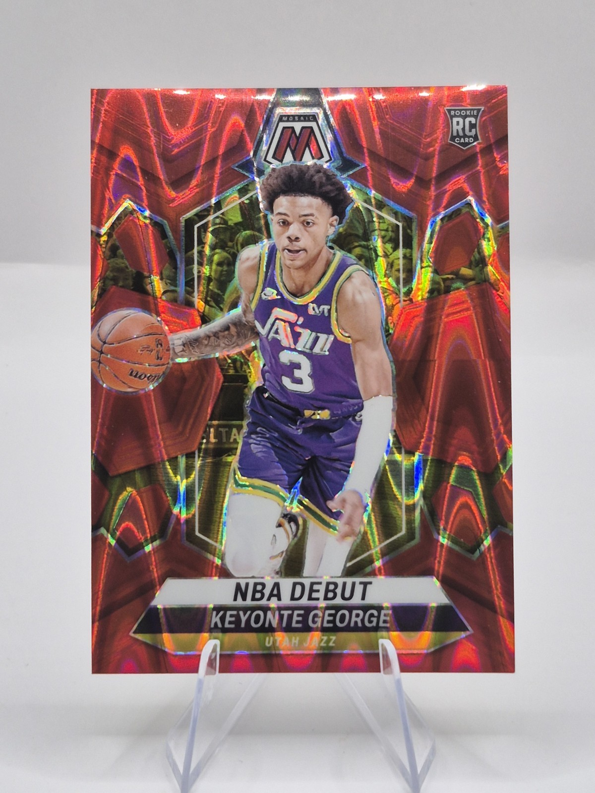 2023-24 Panini Mosaic - NBA Keyonte George #251 Red Seismic Prizm /299 (RC)
