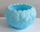 Fenton Satin Blue Lily 4.75" X 3.5" Rose Bowl Vase