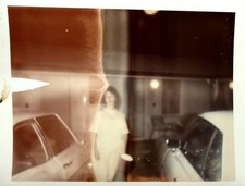 VTG 1970s Photo Haunted Spirit Woman Cars Chemical Leak Error Abstract Polaroid