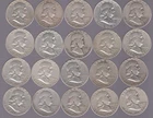 1 Roll Benjamin Franklin Half Dollar US 90% Silver $10.00 Face Value 20 Coins