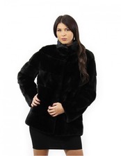 Giacca collo coreana taglia 44 in pelliccia di visone a pelle intera colore n...