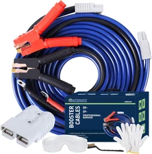 SAFEMATE Jumper Cables, 00 Gauge 30ft, 1500A Heavy Duty with Quick Connect