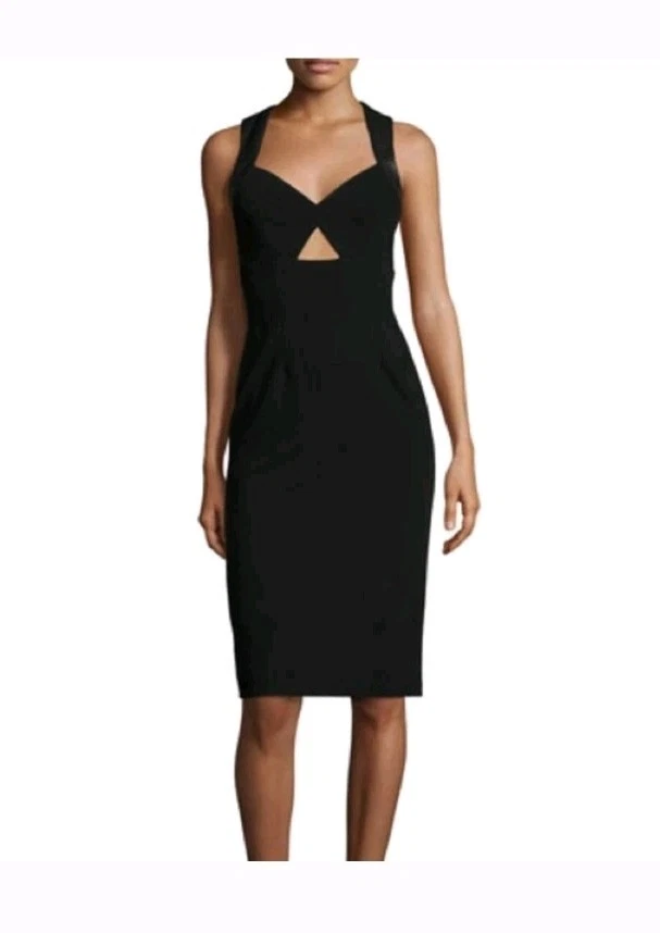 Платье-футляр Alice + Olivia Hera кожаная отделка спортивное, черное 8 - Изображение 4 из 4