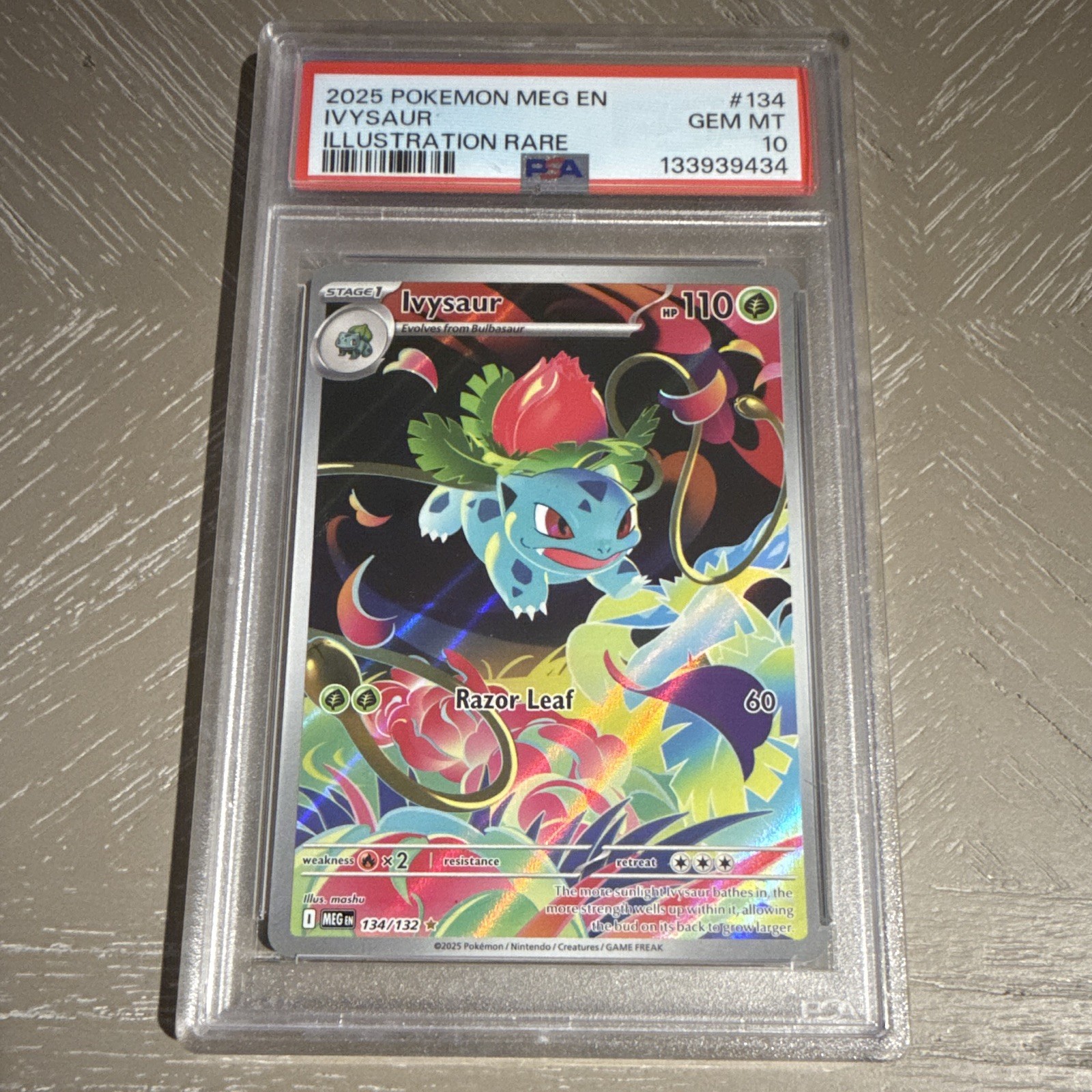 Ivysaur 134/132 Me01 Mega Evolution Holo Illus Rare EN PSA 10