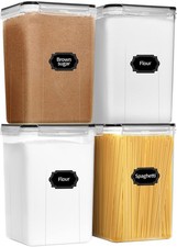4pcs Large Tall Airtight Food Storage Containers with Lids - 6.5L / 5.9qt