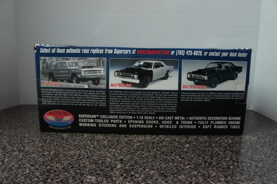 Rare Supercar 1/18 Scale 1968 Hurst Hemi Dart-Highway 61 #50640 As Delivered - Image 4 of 4