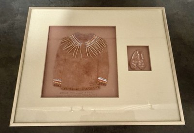 Vintage John Saunders NM Southwestern Artist Paper Cast Framed Sculpture Signed