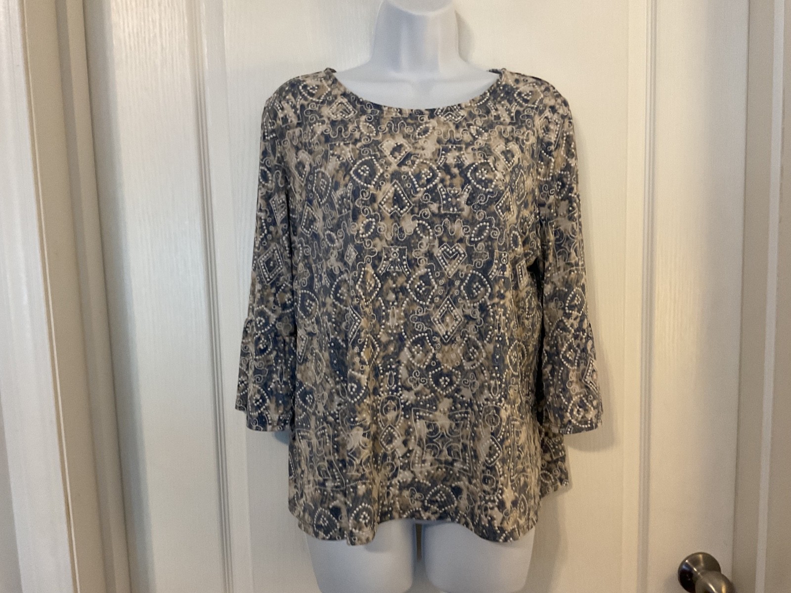 Ruby Rd Women’s Multicolor Abstract Print Top Siz… - image 1