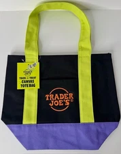 NEW! Trader Joe's Halloween Mini Canvas Tote Bag - MULTICOLOR - LIMITED EDITION!